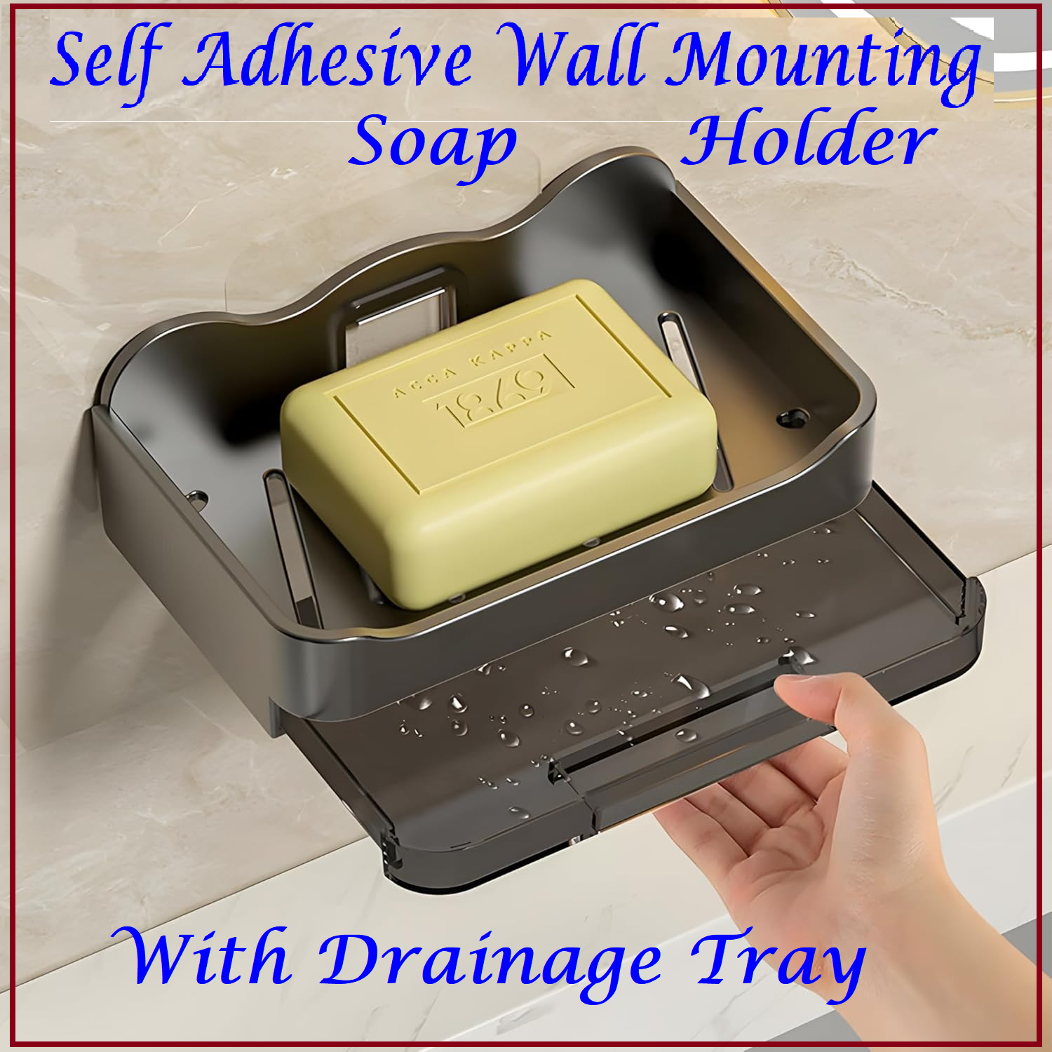 Bathroom Soap Holder With Water Drainage Tray and Hanging Hook ( Pack of 1pc )